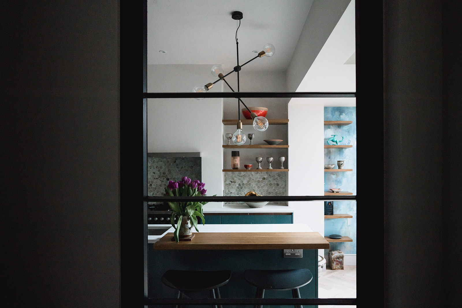 view of kitchen from window